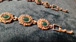 Conjunto 3 pulseras acero piedras