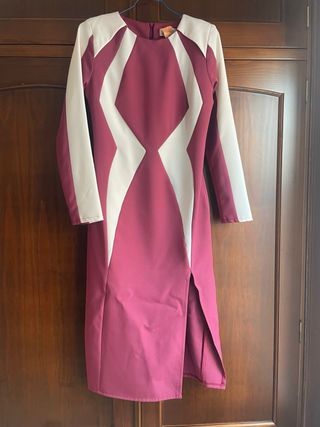 Vestido rosa y blanco para eventos