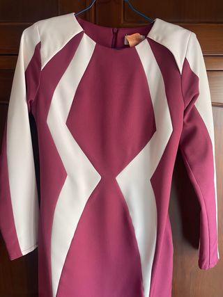 Vestido rosa y blanco para eventos