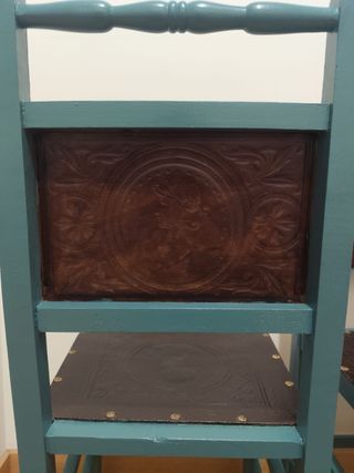 Conjunto 4 sillas comedor madera y cartón