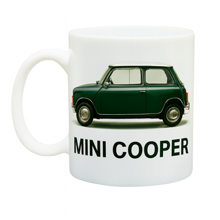 Taza Cerámica Mini Cooper Clásico Verde
