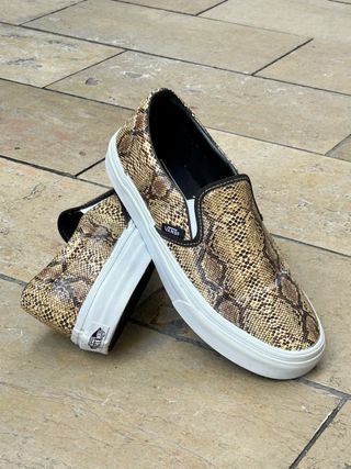 Zapatillas Vans 37, Classic Slip-On Leather Snake.