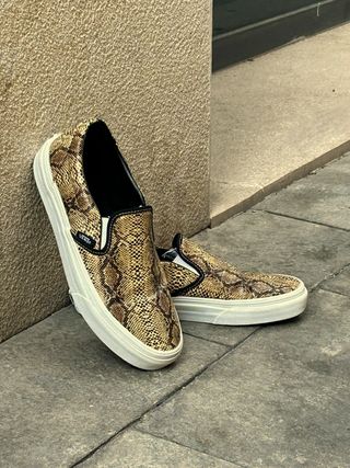 Zapatillas Vans 37, Classic Slip-On Leather Snake.