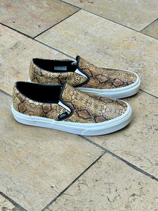 Zapatillas Vans 37, Classic Slip-On Leather Snake.