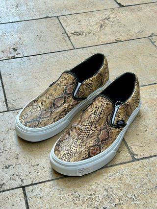 Zapatillas Vans 37, Classic Slip-On Leather Snake.