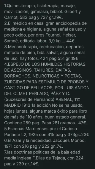 Libros varios, precio y datos ultimas fotos