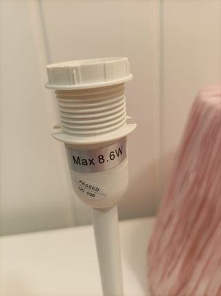 Juego de tres lámparas rosa tela y metal