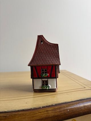 Casita portavelas decorativa cerámica