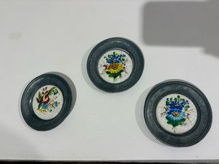 Quadretti tondi decorativi floreali