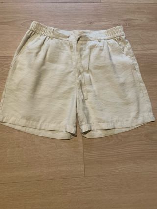 Conjunto corto de lino color beige