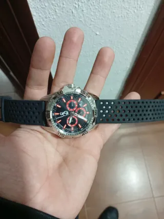 Reloj Lotus Cronógrafo Negro y Plateado