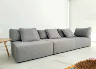 Sofá Chaise Longue Gris Tela