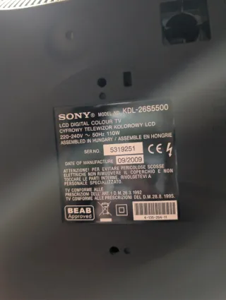 Sony KDL-26S5500 TV