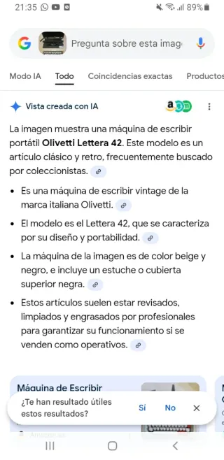 Olivetti Lettera 42 Máquina de Escribir Vintage