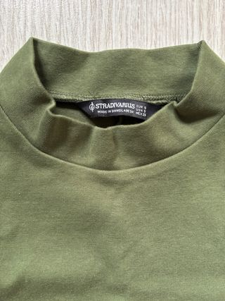 Vestido verde militar manga larga