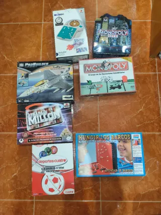 Lote 7 Juegos de Mesa: Monopoly, Probuilder, Bingo