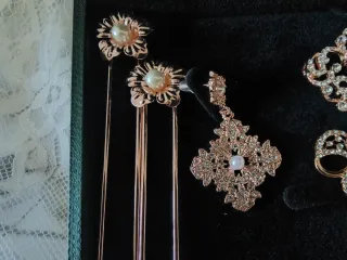 Aderezo de fallera niña oro rosa