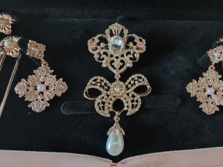 Aderezo de fallera niña oro rosa