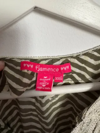 Blusa mujer verde y beige