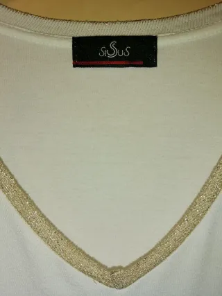 Top largo blanco adornado