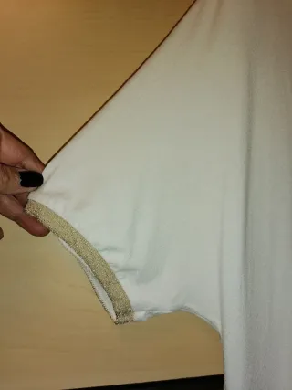 Top largo blanco adornado