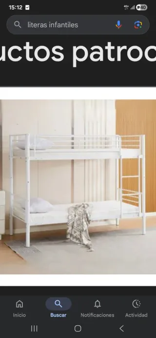 Estructura 2 camas de 90 convertible en litera