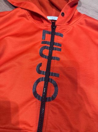 Felpa Liu Jo con cappuccio e zip arancione 10 anni