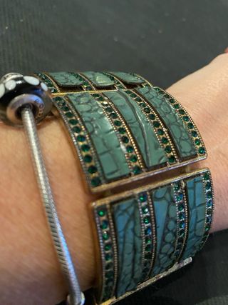 Bracciale donna oro e verde