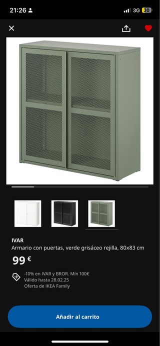 Mueble IVAR IKEA verde metal