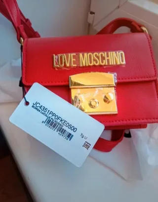 Carteira Love Moschino Vermelha Dourada