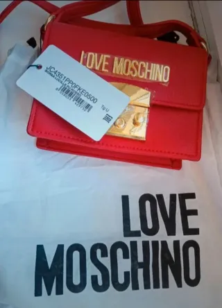 Carteira Love Moschino Vermelha Dourada
