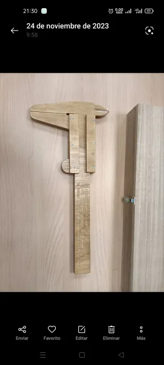 Calibre de madera personalizado, con dedicatoria