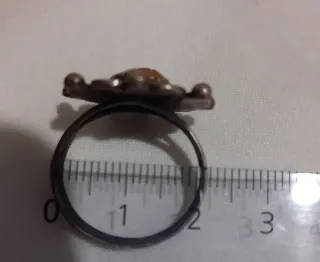 Anillo de plata con coral – Esmalte azul/verde –