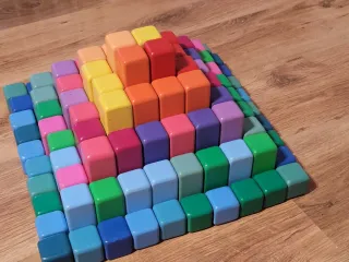 Juego Bloques Madera Montessori Colores