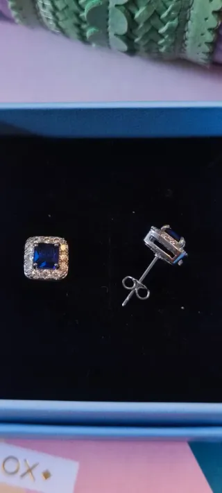 Pendientes cuadrados Azul