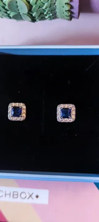 Pendientes cuadrados Azul