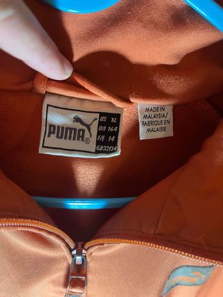 Puma giacca tuta zip vintage arancio S