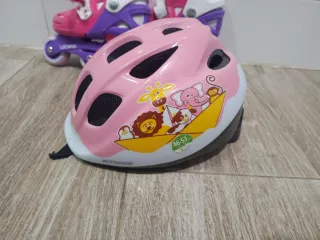 Patines en línea infantiles, rodilleras, casco y b