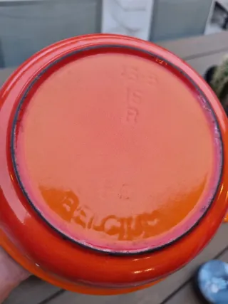 Set de 3 Cazuelas de hierro fundido naranja y blan