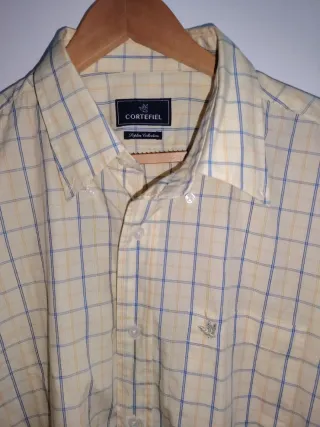 Camisa Cortefiel Cuadros Manga Corta Talla M