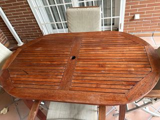 Tavolo da giardino in teak e 4 sedie