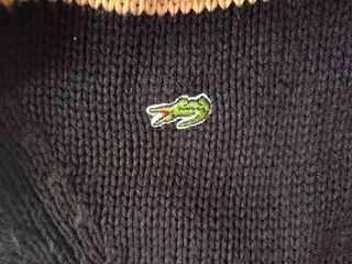 Chaqueta Lacoste Talla L Negra Rayas Beige