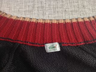 Chaqueta Lacoste Talla L Negra Rayas Beige