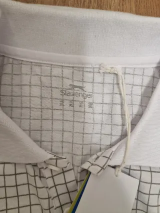 Polo Slazenger Cuadros Gris y Blanco