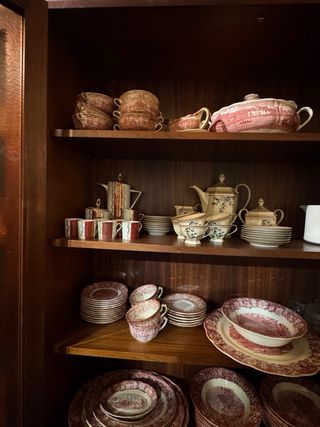 Juego Vajilla Inglés Shepperton Porcelana Roja