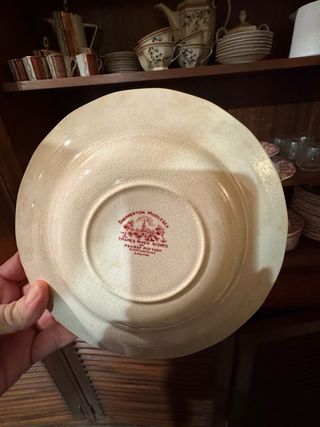 Juego Vajilla Inglés Shepperton Porcelana Roja