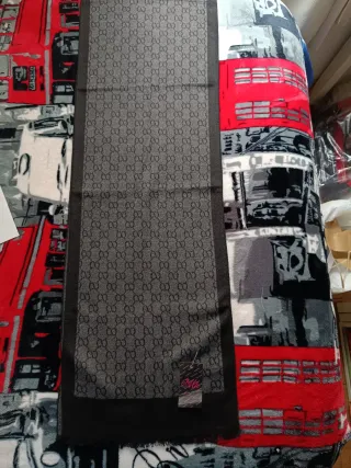 Bufanda Hombre Gris Negra