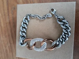 Pulsera Swarovski eslabones oro y plata