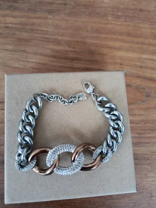 Pulsera Swarovski eslabones oro y plata