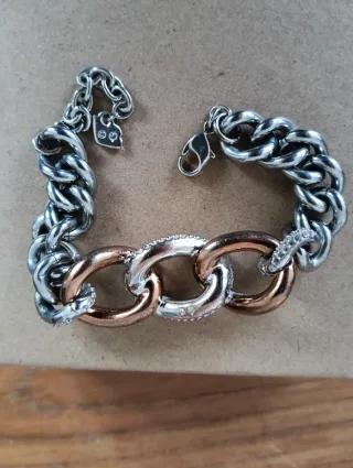 Pulsera Swarovski eslabones oro y plata